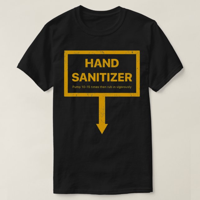 Mens Hand Sanitizer lustige, erwachsene Gelbe Spaß T-Shirt (Design vorne)