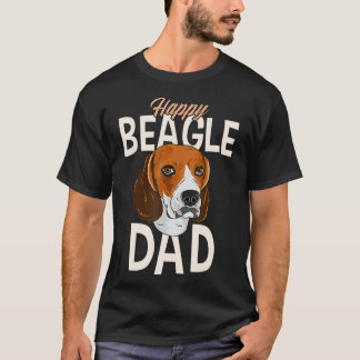 Mens Happy Beagle Vater  T-Shirt