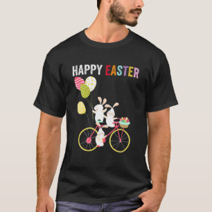 Mens Happy Ostertag Niedlich Bunny Biker Biker Ost T-Shirt
