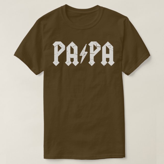 Mens Hard Rock Vater Papa Blitzschlag T-Shirt (Design vorne)
