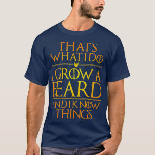 Mens hat, was ich tue, ich züchte einen Bart und i T-Shirt