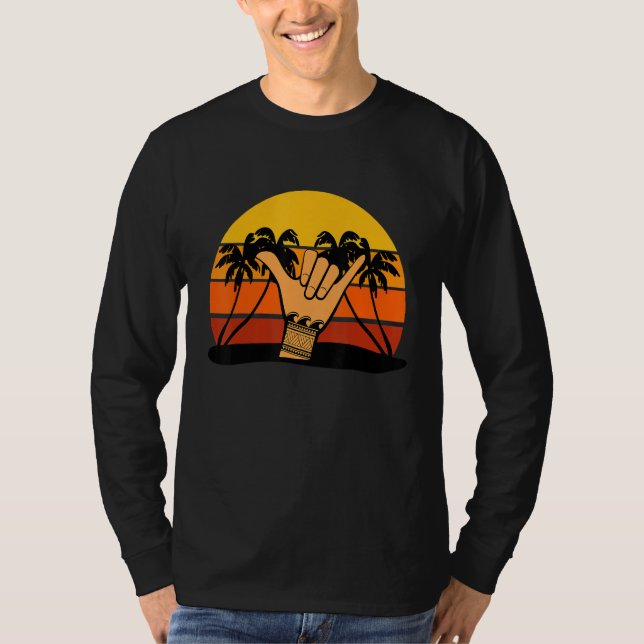 Mens Hawaiian Luau Aloha Shaka Hang Loose T-Shirt (Vorderseite)