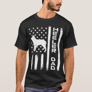 Mens Heeler Vater Flag Vintag Blauer Rinder Hund P T-Shirt
