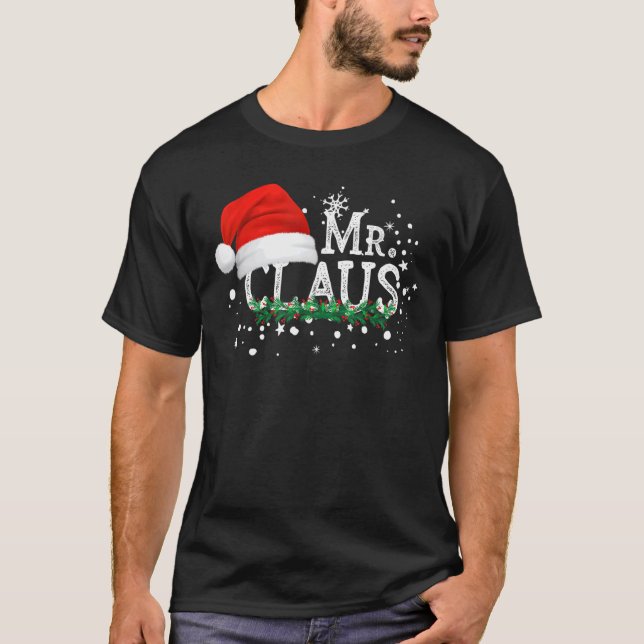 Mens Herr Claus Weihnachtspaare Matching Ihm Xmas T-Shirt (Vorderseite)