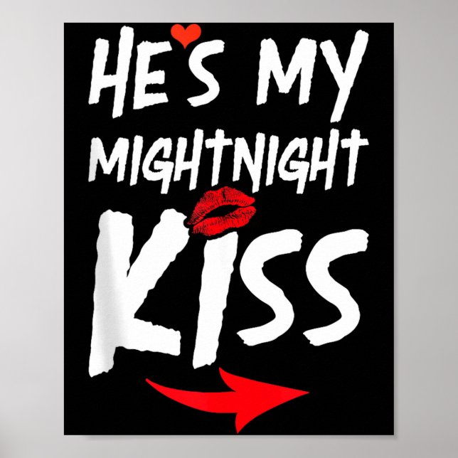 Mens He's My Midnight Kiss Happy New Year Matching Poster (Vorne)
