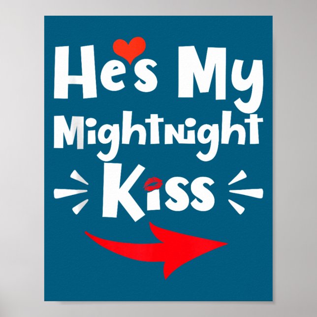 Mens He's My Midnight Kiss Happy New Year Matching Poster (Vorne)
