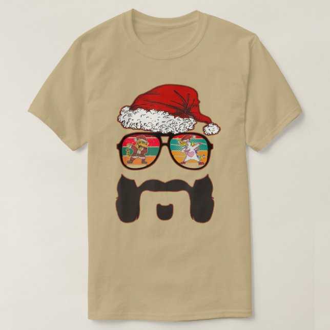 Mens Hipster Santa Beard Aviator Sonnenbrille mit  T-Shirt (Design vorne)
