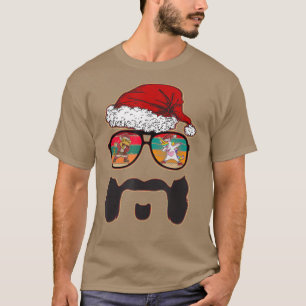 Mens Hipster Santa Beard Aviator Sonnenbrille mit  T-Shirt