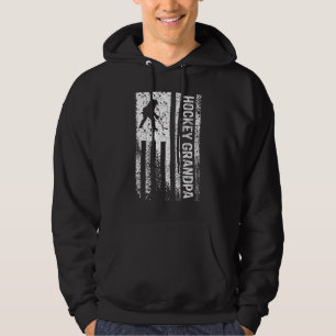 Mens Hockey Opa beklagte Amerikanische Flagge Hoodie