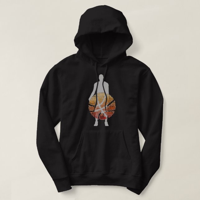 Mens Hoodie Sweatshirt Basketball Game (Design vorne)