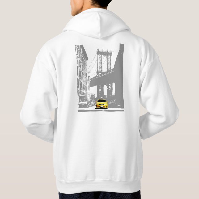 Mens Hoodie Template Brooklyn Bridge New York City (Rückseite)