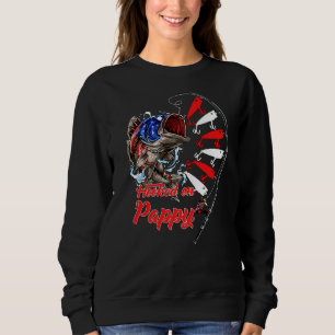 Mens Hooked on Pappy Fisherman American Flag Patte Sweatshirt
