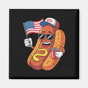 Mens Hotdog 4. Juli Amerikanische Unabhängigkeitst Magnet