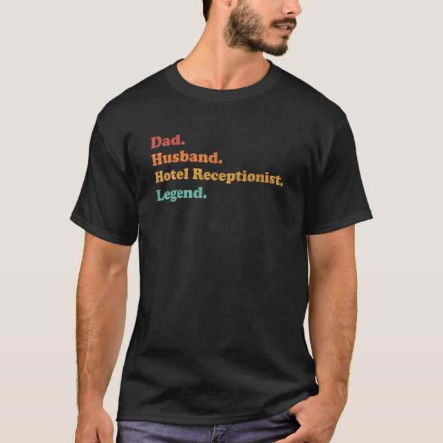 Mens Hotel Receptionist für Vater oder Ehemann für T-Shirt (Vorderseite)