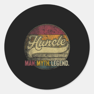 Mens Huncle Funny Onkel Der Mann Myth Legend Vater Runder Aufkleber