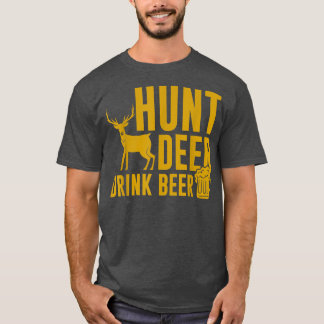 Mens Hunt Deer Drink Bier Funny Junting Hunter T-Shirt