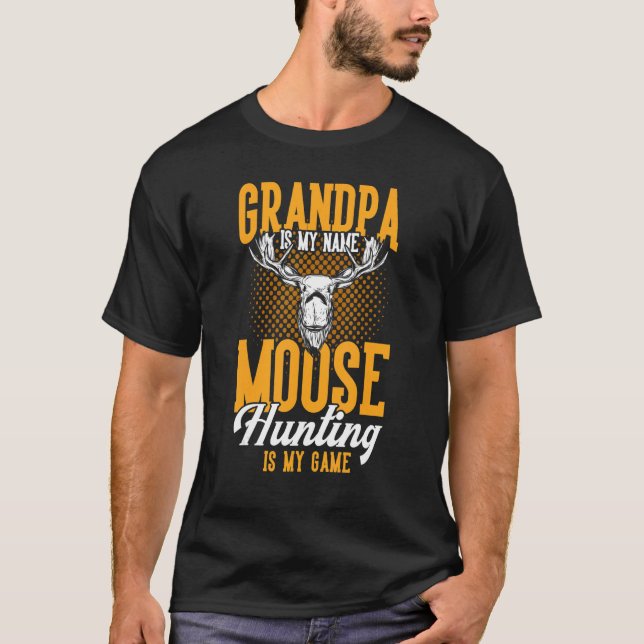Mens Hunting Grandpa Moose Hunting is My Game Moo T-Shirt (Vorderseite)