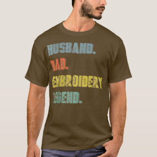 Mens Husband Dad Embroidery Legend Vintage Father' T-Shirt