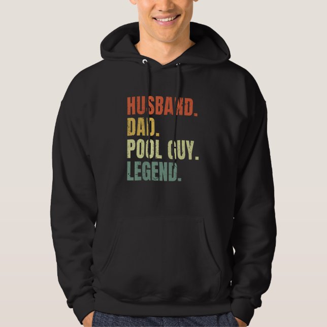 Mens Husband Dad Pool Guy Legend Funny Fathers Day Hoodie (Vorderseite)