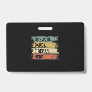 Mens Husband Daddy Fireman Hero Feuerwehrmann Ausweis