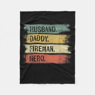 Mens Husband Daddy Fireman Hero Feuerwehrmann Fleecedecke