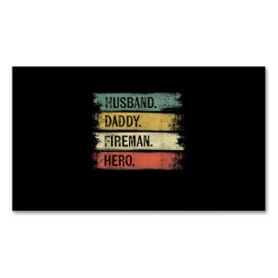 Mens Husband Daddy Fireman Hero Feuerwehrmann Magnetische Visitenkarte