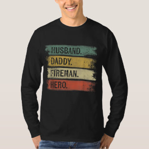 Mens Husband Daddy Fireman Hero Feuerwehrmann T-Shirt