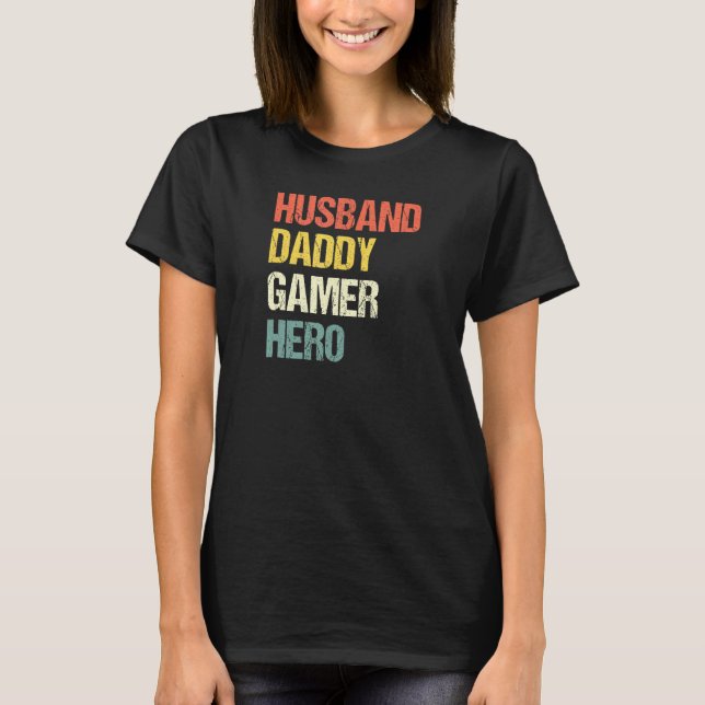 Mens Husband Daddy Gamer Hero Pops Pater Gaming D T-Shirt (Vorderseite)