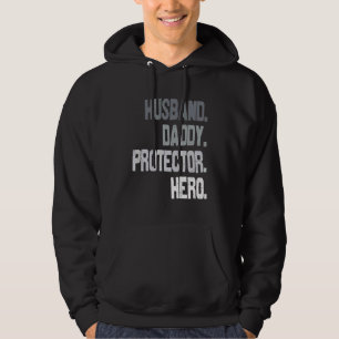 Mens Husband Daddy Protected Hero Fathers Day Flag Hoodie