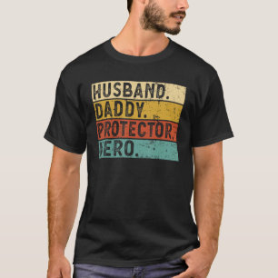 Mens Husband Daddy Protector Hero Beste Vater Fath T-Shirt