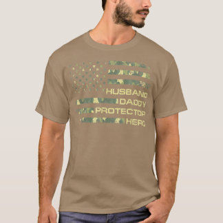 Mens Husband Daddy Protector Hero Happy Father's D T-Shirt