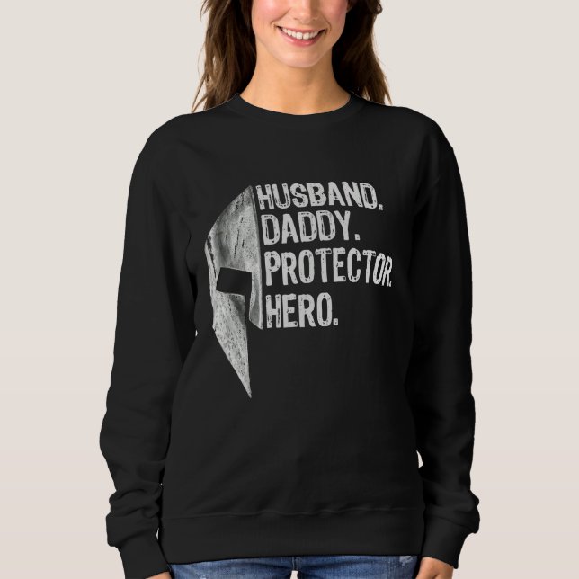 Mens Husband Daddy Protector Hero Spartan Sparta G Sweatshirt (Vorderseite)