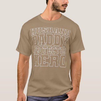 Mens HUSBAND DADDY PROTECTOR HERO Vater Pater Funn T-Shirt