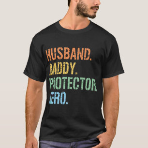 Mens Husband Daddy Protector Hero Vatertag T-Shirt