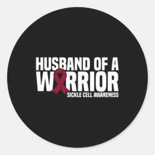 Mens Husband eines Kriegers Burgund-Band-Sickle C Runder Aufkleber