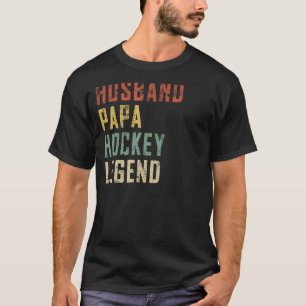 Mens Husband Papa Hockey Legend Hockey Sport Fath T-Shirt
