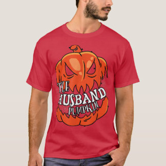Mens Husband Pumpkin Matching Family Group Hallowe T-Shirt