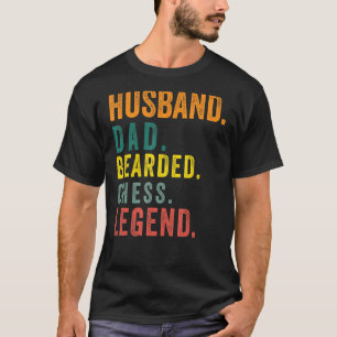 Mens Husband Vater Bartete Schach Legende Schachsp T-Shirt