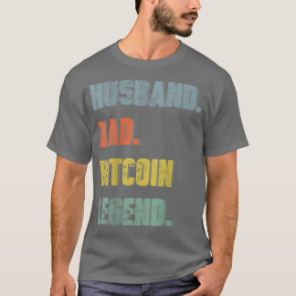 Mens Husband Vater Bitcoin Legend Vintag Vaterscha T-Shirt