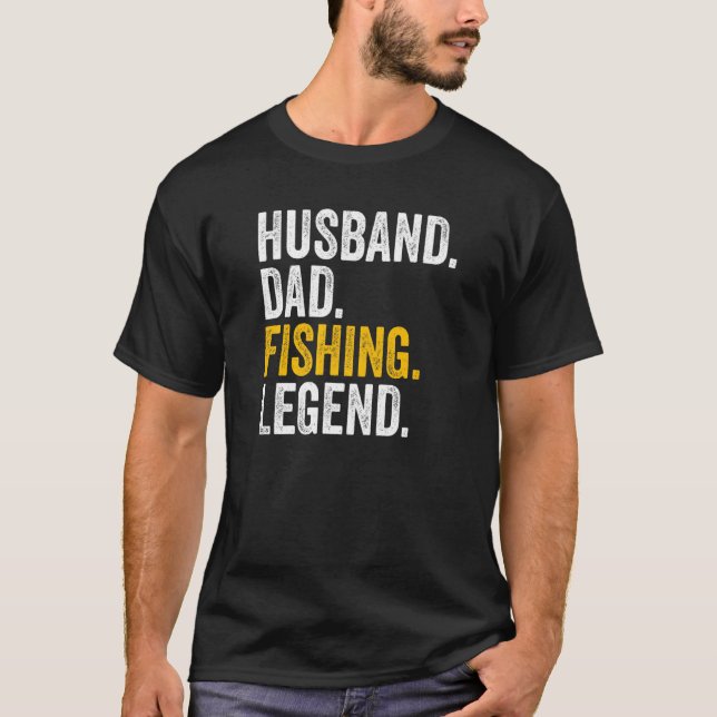 Mens Husband Vater Fishing Legend Fisherman Vater  T-Shirt (Vorderseite)