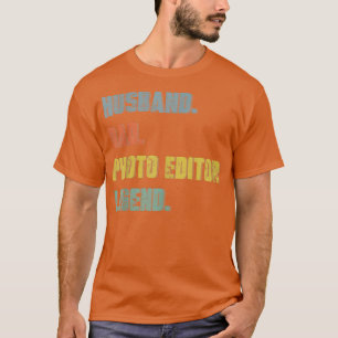 Mens Husband Vater Foto Editor Legend Vintag Fathe T-Shirt