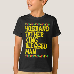Mens Husband Vater König gesegneter Mann Kente Bla T-Shirt