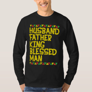 Mens Husband Vater König gesegneter Mann Kente Bla T-Shirt