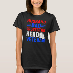 Mens Husband Vater Protector Hero Proud American V T-Shirt