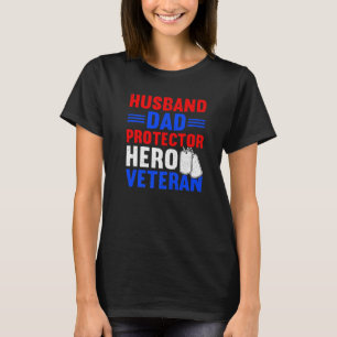 Mens Husband Vater Protector Hero Proud American V T-Shirt