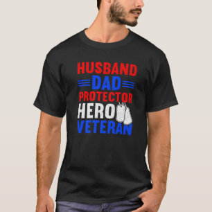 Mens Husband Vater Protector Hero Proud American V T-Shirt
