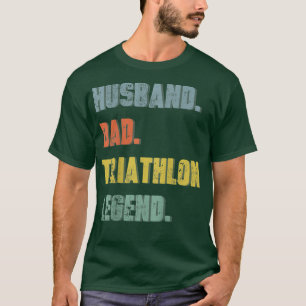 Mens Husband Vater Triathlon Legend Vintag Vatersc T-Shirt