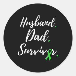Mens Husbynd Vater Survivor Nierenerkrankung Bewus Runder Aufkleber