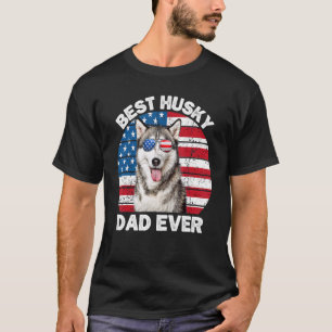 Mens Husky Vater Patriotic Siberian Husky Dog Owne T-Shirt