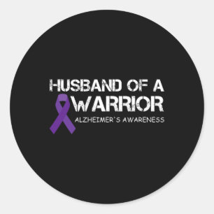 Mens Husnd of a Warrior Heimerheimer's Awareness Runder Aufkleber